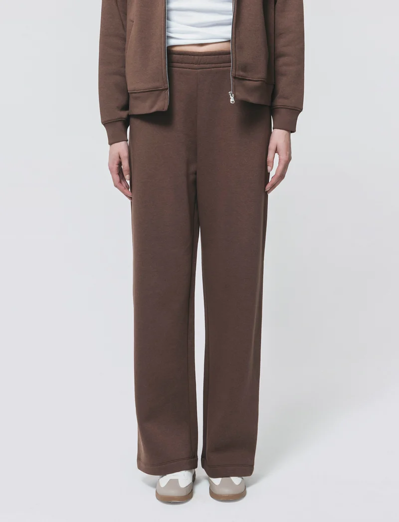 Jogger Flare con Elastico in Vita - Marrone cioccolato