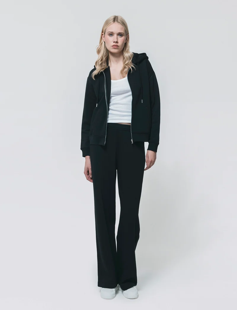 Jogger Flare con Elastico in Vita - Nero