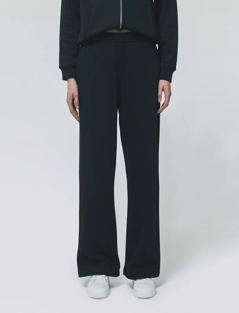 Jogger Flare con Elastico in Vita - Nero