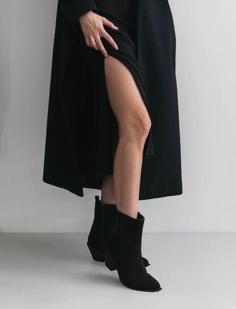 Tronchetto stile texano da donna - Nero