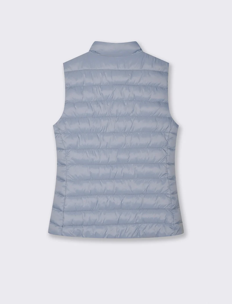 Giubbotto Smanicato Imbottito con Zip - Denim
