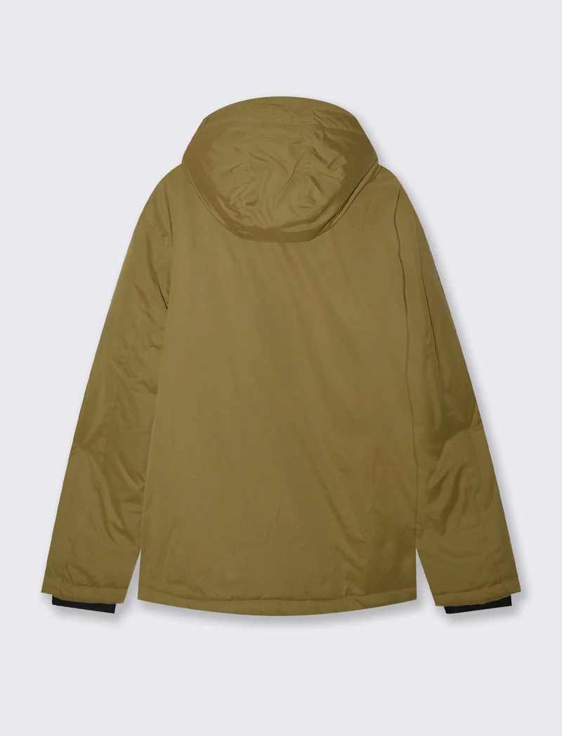GIACCONE CON CAPPUCCIO IN TESSUTO PREMIUM - Verde oliva