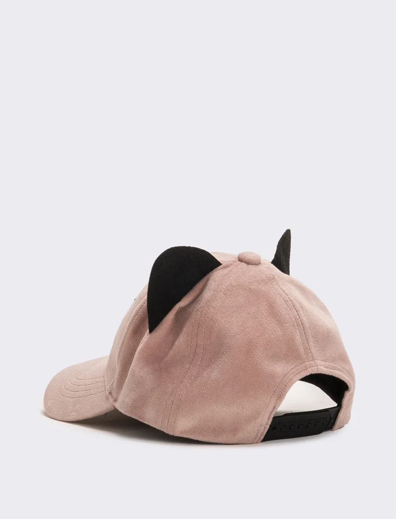 Cappello baseball gattina con strass - Rosa