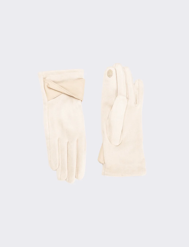 Guanti con incrocio in pvc donna - Bianco sporco