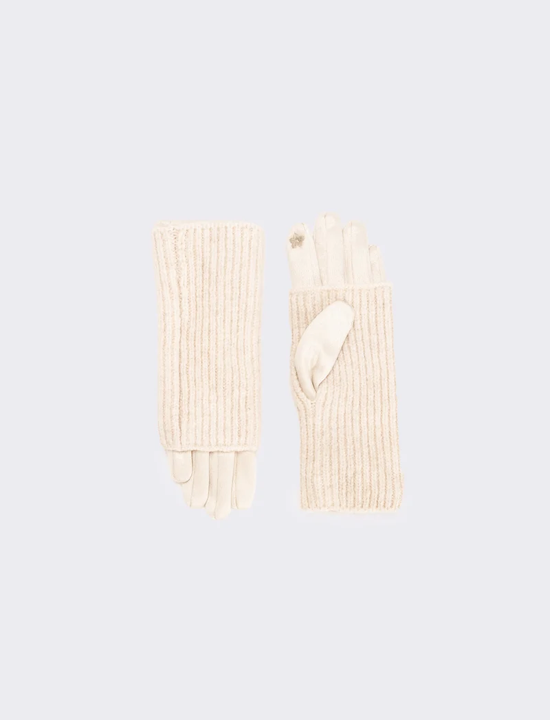 Guanto in pvc con manicotto donna - Beige