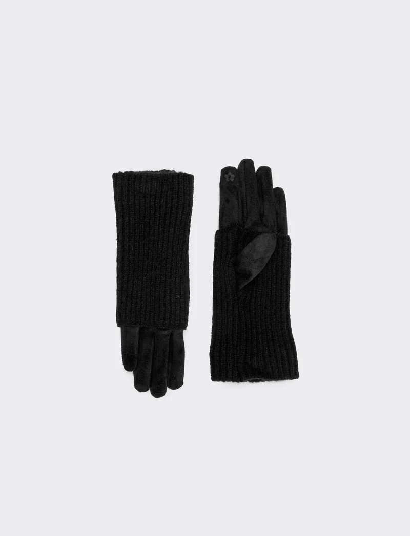 Guanto in pvc con manicotto donna - Nero