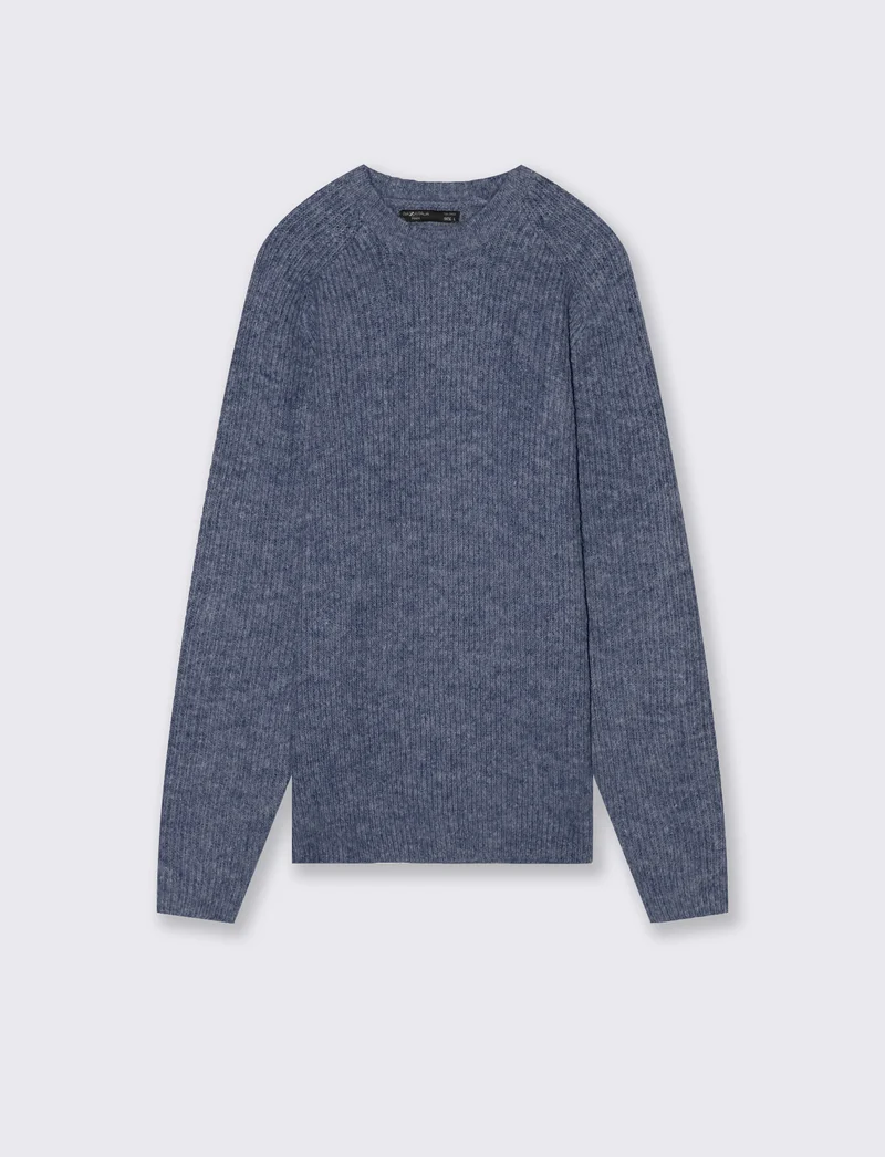 MAGLIA EFFETTO LANA A COSTE - Bluette