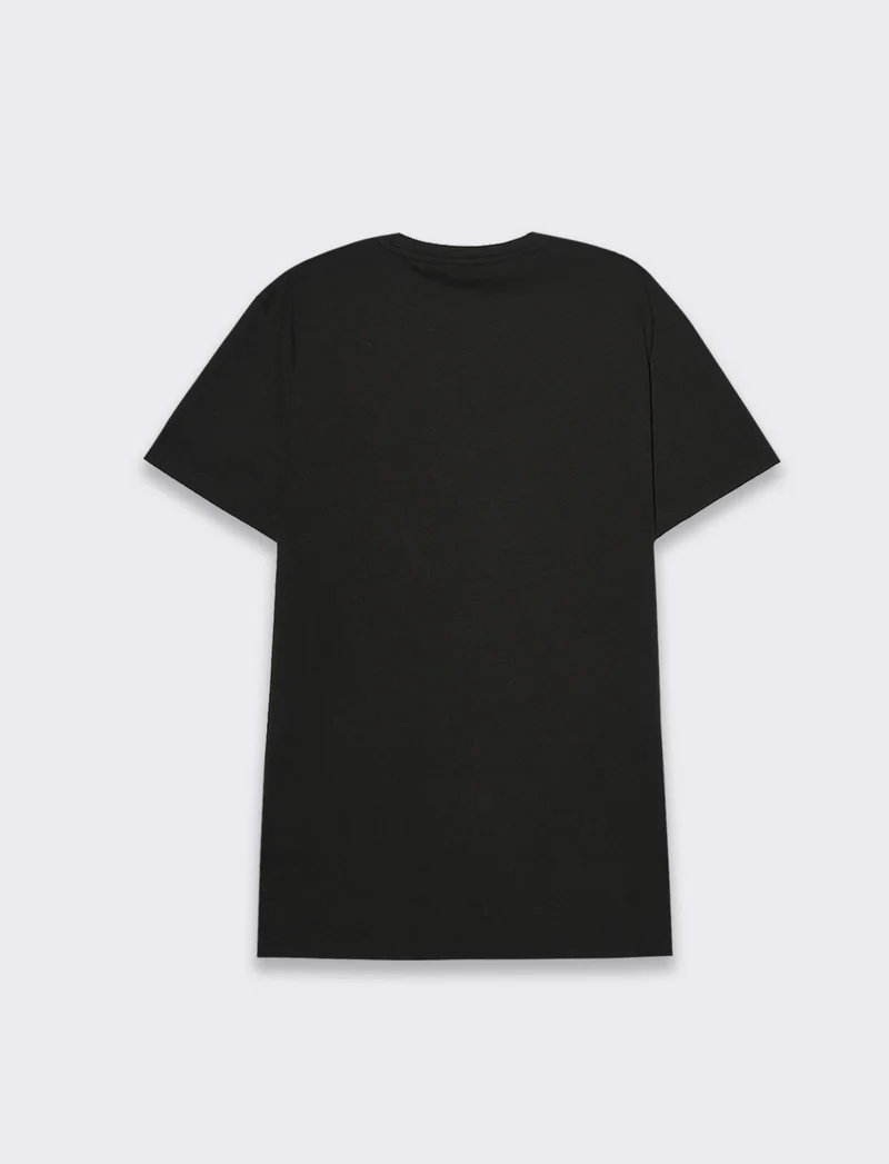 T-shirt in cotone con stampa regular fit da uomo - Nero
