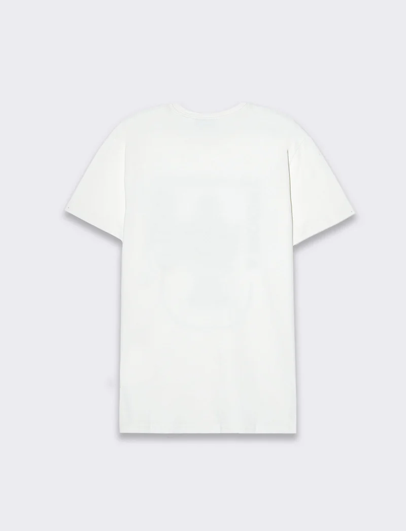 T-shirt in cotone con stampa regular fit da uomo - Bianco