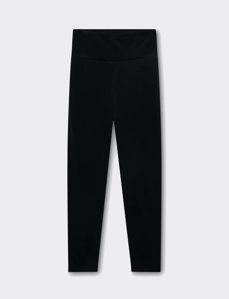 Leggins basico vita alta da donna - Nero