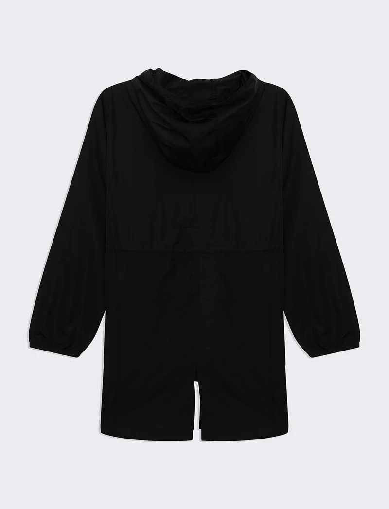 Parka con cappuccio da donna - Nero