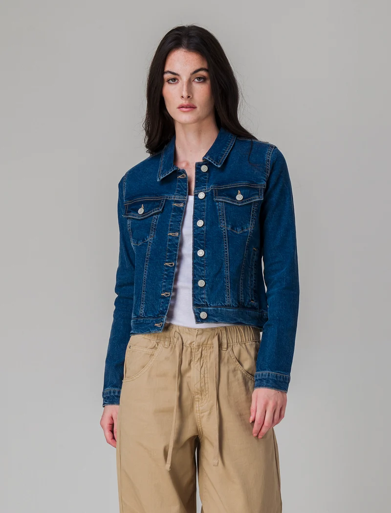 Giubbotto di jeans slim da donna - Denim
