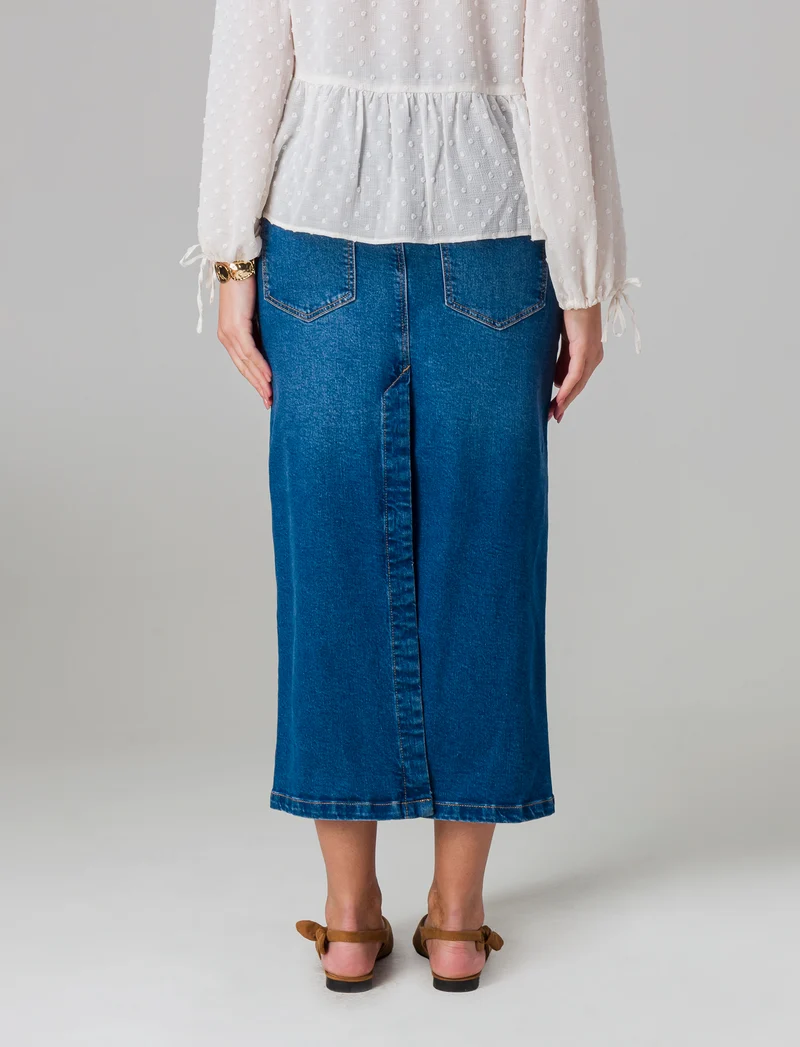Longuette denim da donna - DENIM SCURO