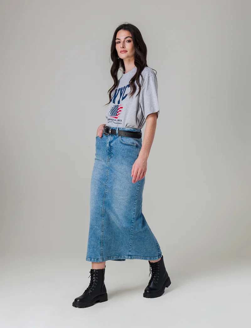 Longuette denim da donna - Denim