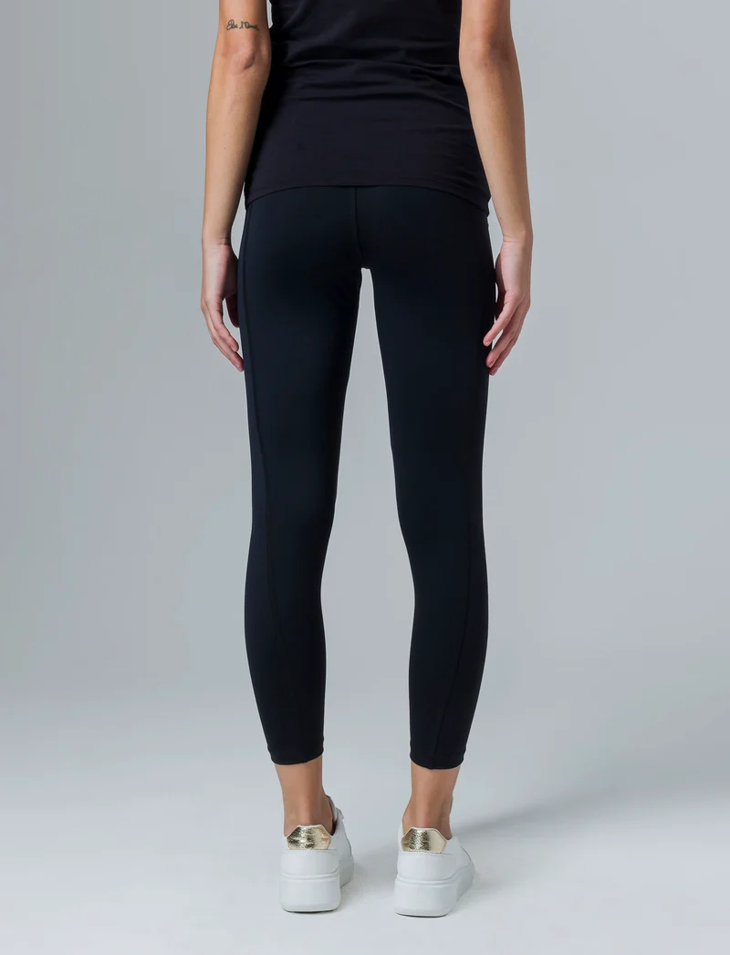 Leggings basico con tasca da donna - Nero