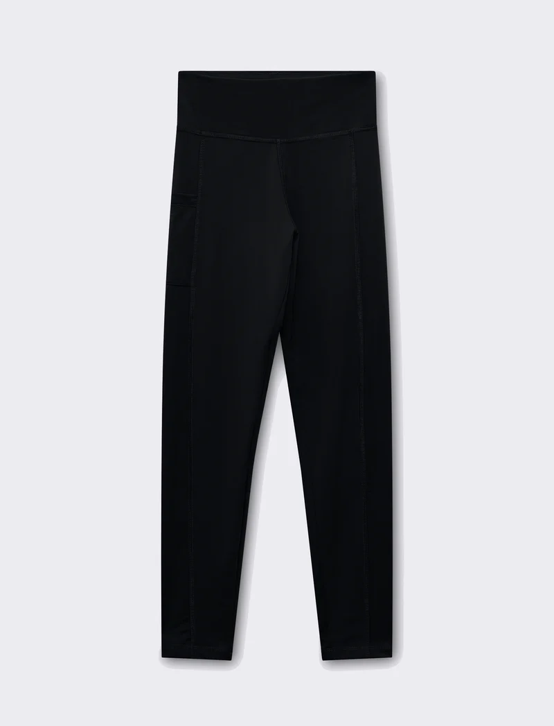 Leggings basico con tasca da donna - Nero