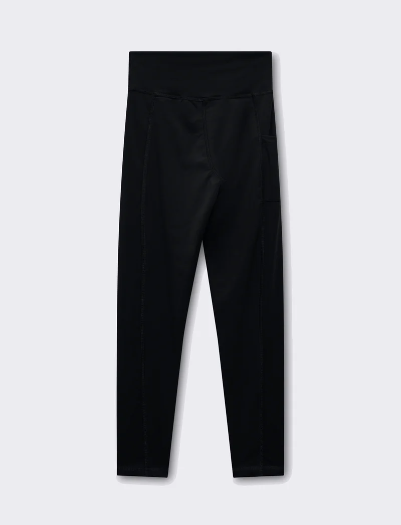 Leggings basico con tasca da donna - Nero
