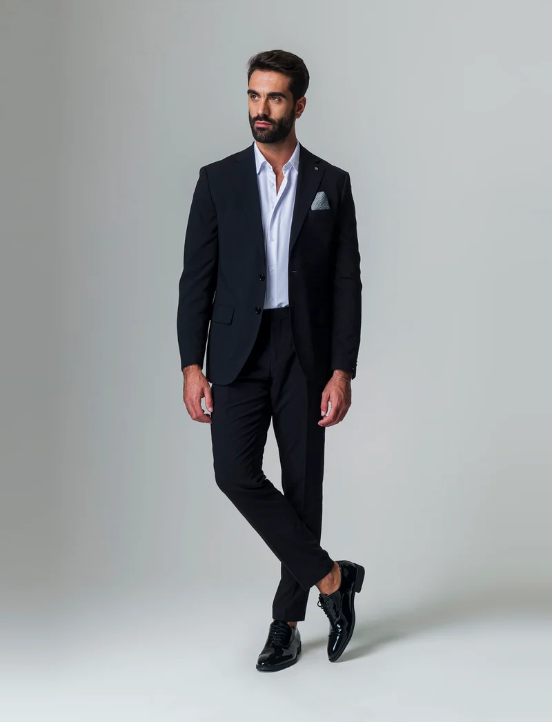 Pantaloni da completo formal fit da uomo - Nero