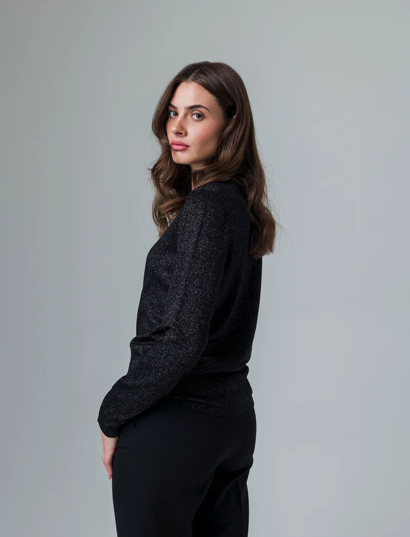 Cardigan manica lunga da donna - Nero