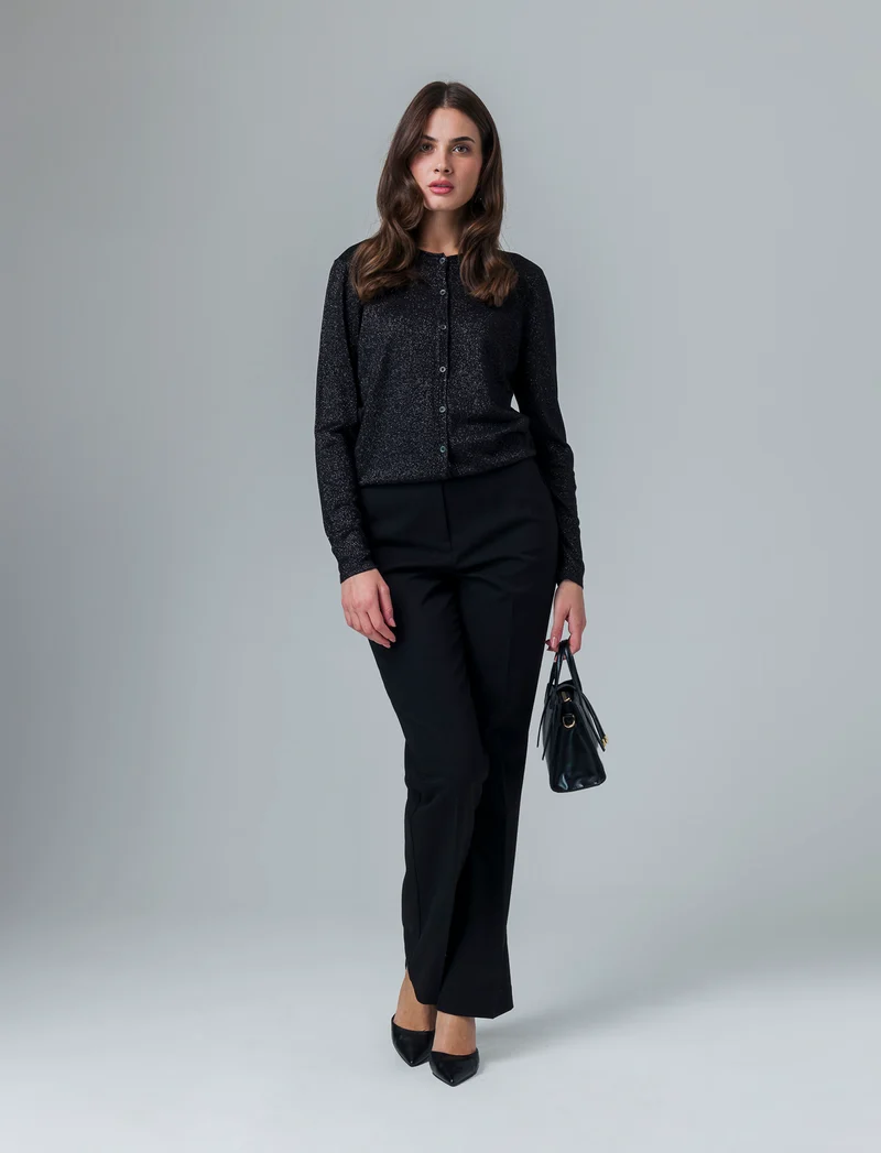 Cardigan manica lunga da donna - Nero