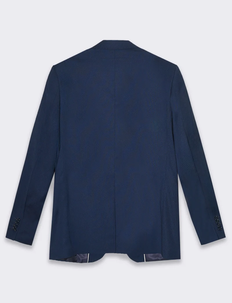 Blazer struttura jacquard da completo da uomo - Blu
