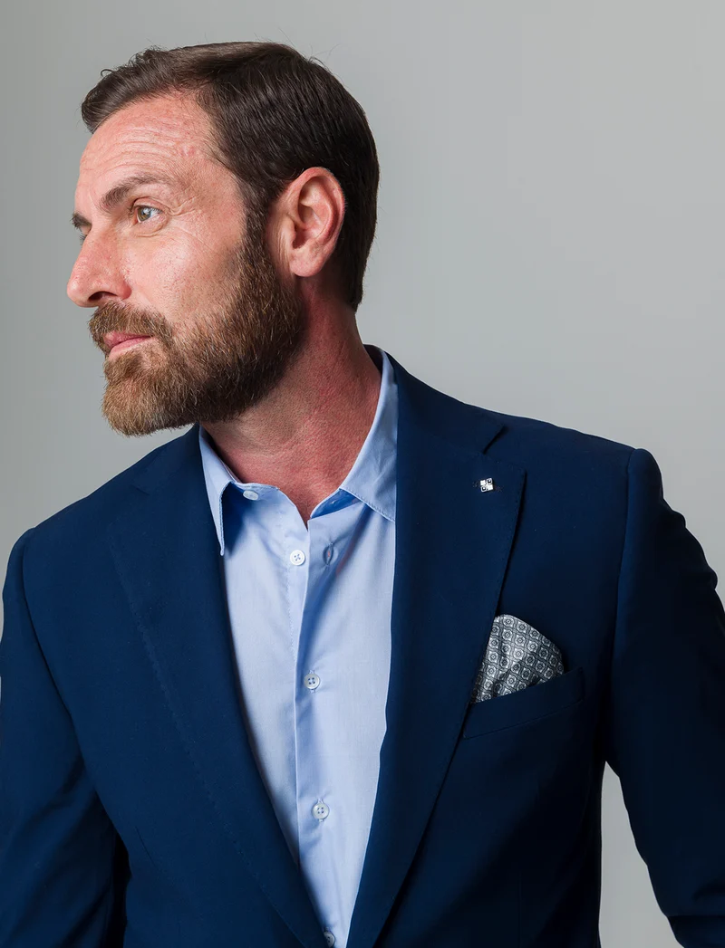 Blazer da completo formal fit da uomo - Blu