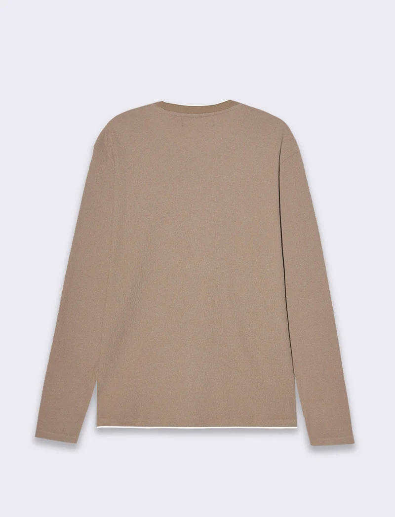 Maglia girocollo struttura jacquard da uomo - Grigio tortora