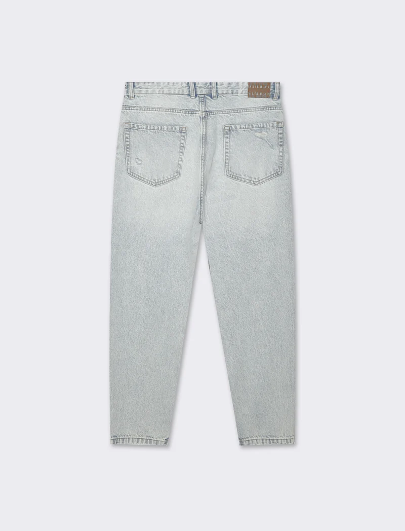Jeans denim chiaro loose fit con strappi da uomo - Denim chiaro