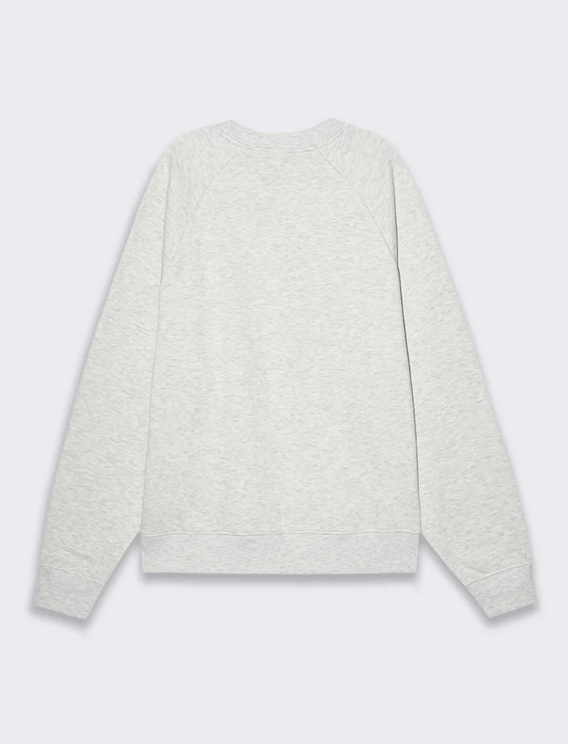 Felpa girocollo con ricamo da uomo - Grigio mel.