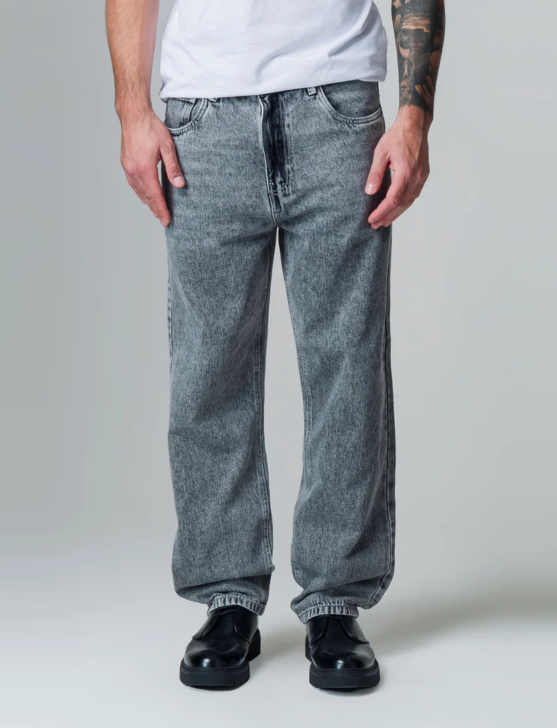 Jeans baggy fit grigio medio da uomo - Denim