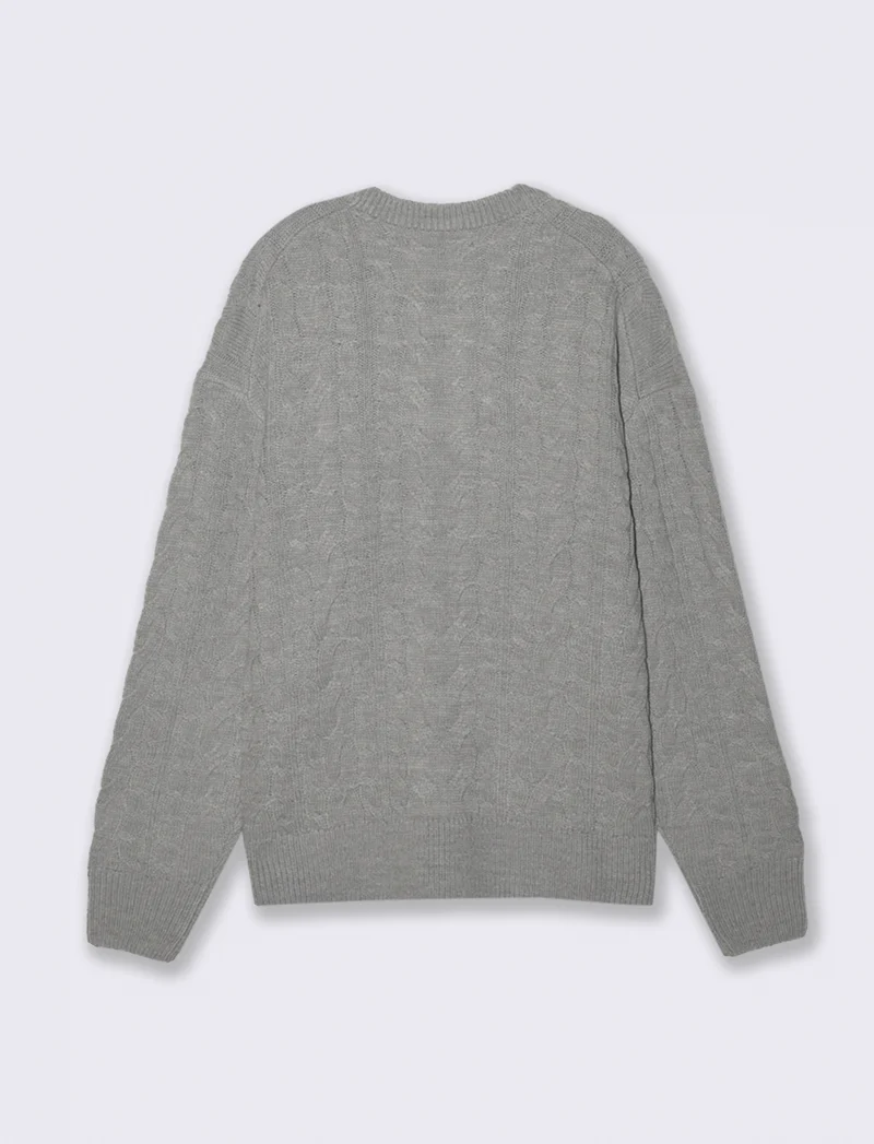 MAGLIA GIROCOLLO AD INTARSIO - Grigio mel.