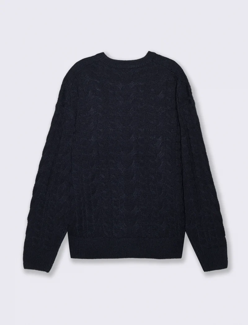 MAGLIA GIROCOLLO AD INTARSIO - Blu