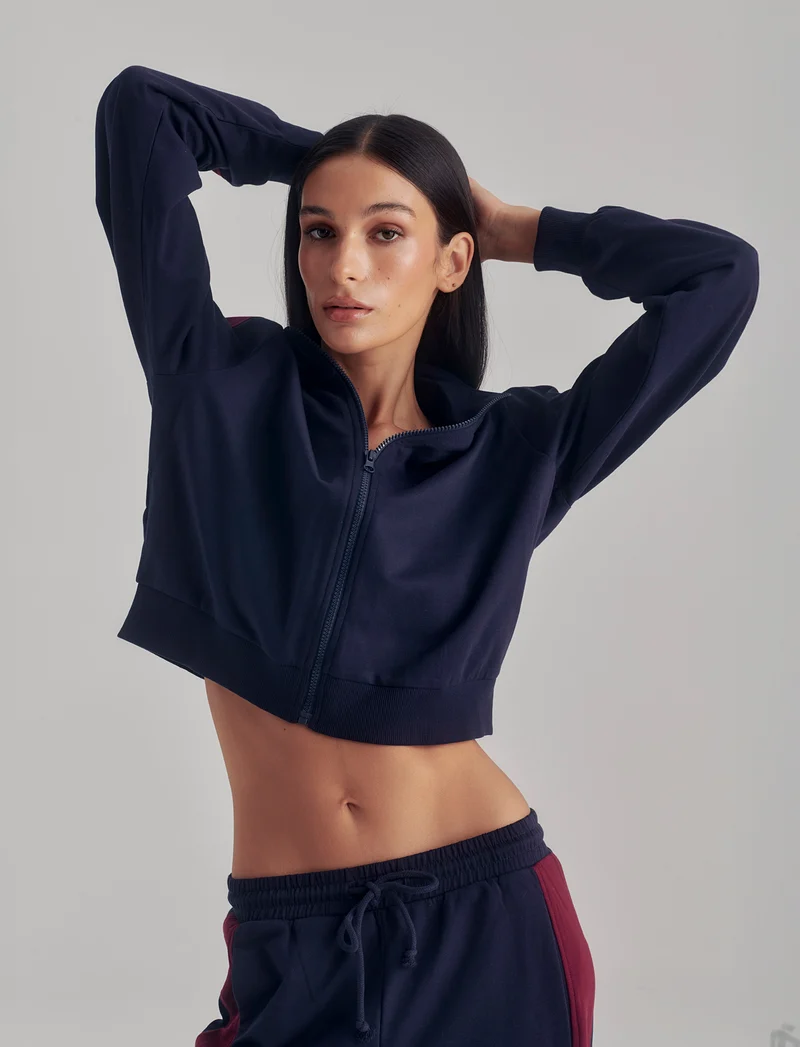 FELPA CON ZIP - Blu