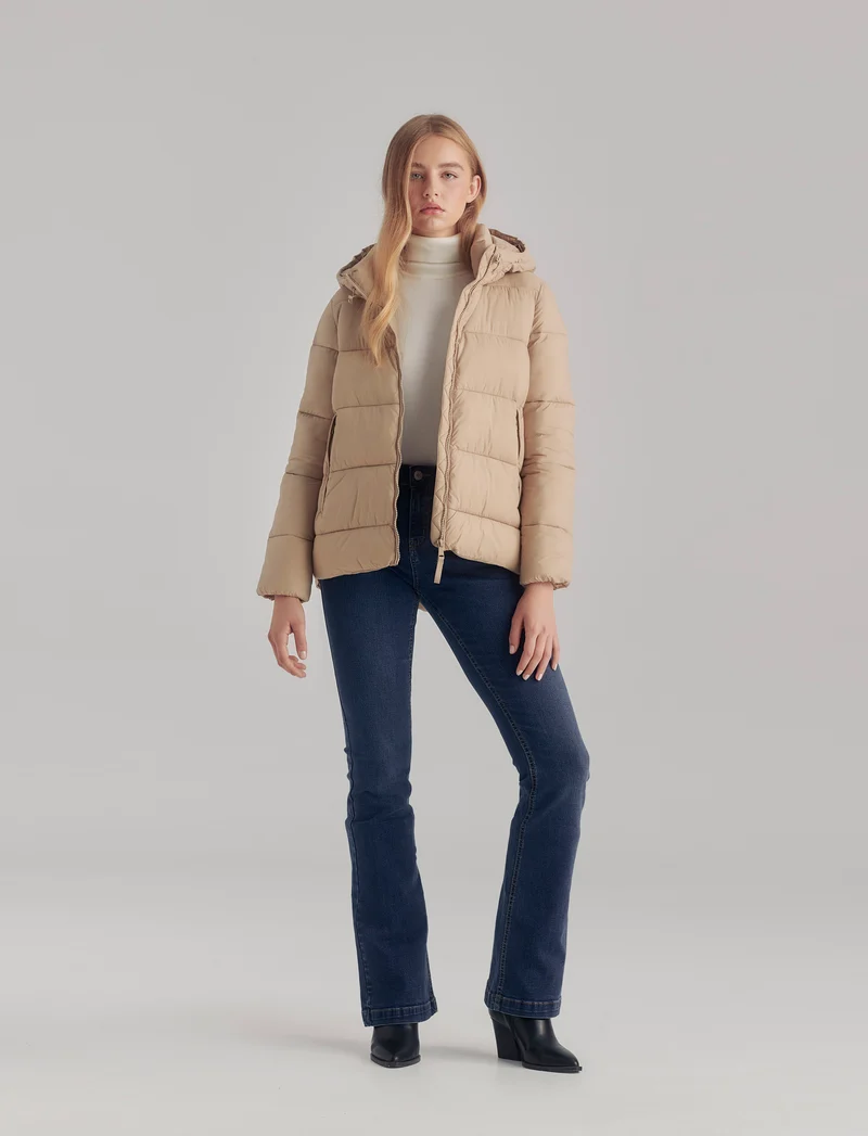 GIUBOTTO INBOTTITO CON CAPPUCCIO - Beige