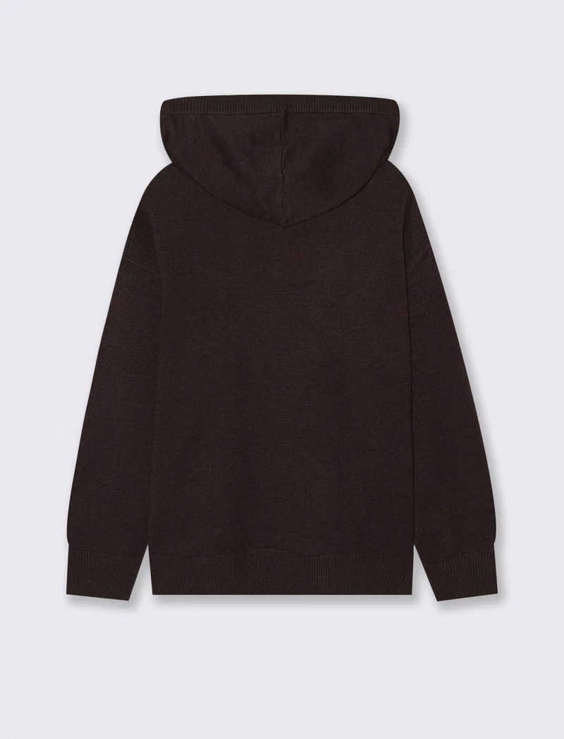 PULLOVER CON CAPPUCCIO - Moro