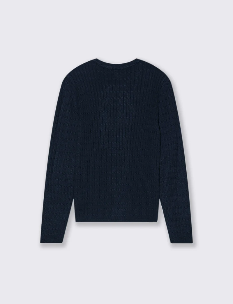 PULLOVER A TRECCE - Blu