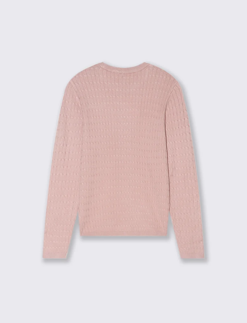 PULLOVER A TRECCE - Rosa antico
