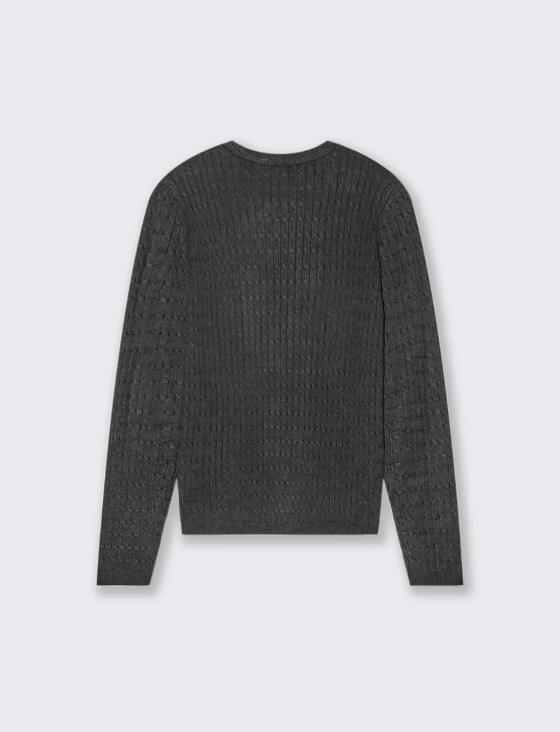 PULLOVER A TRECCE - Grigio antracite