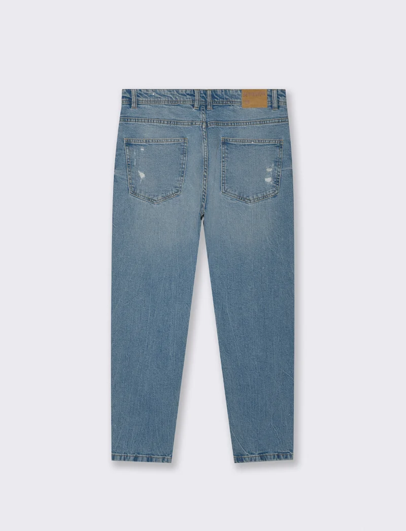 JEANS STRAIGHT FIT CON STRAPPI - Denim