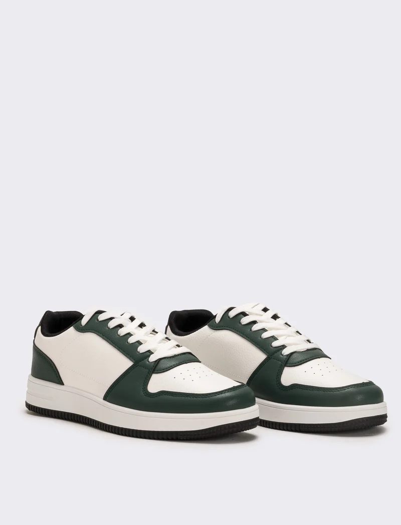 Sneakers con inserti a contrasto da uomo - Verde