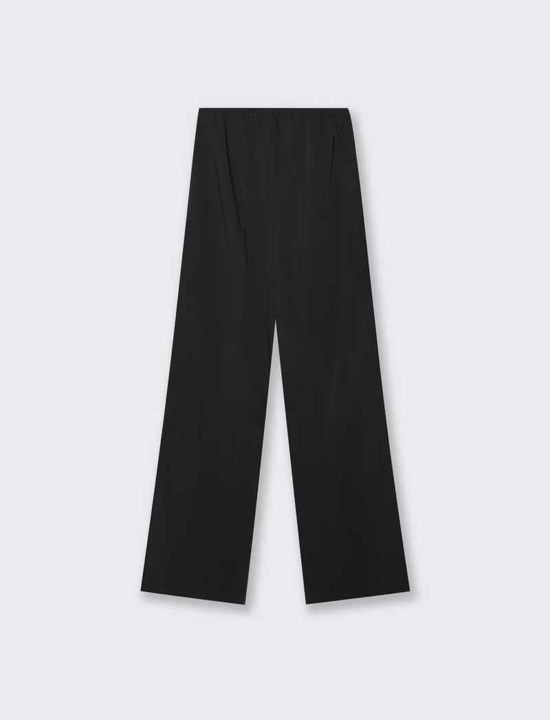 Pantalone palazzo con tessuto fluido - Nero