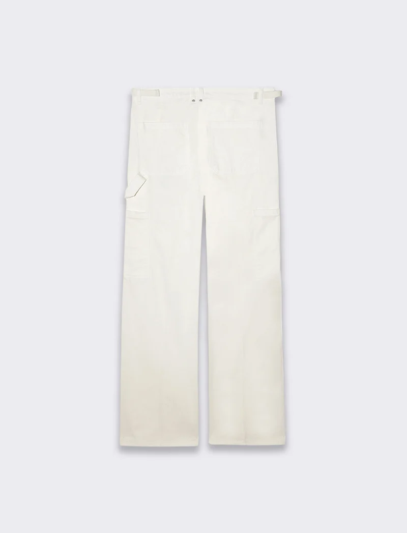 Pantalone cargo con vita regolabile da donna - Avorio