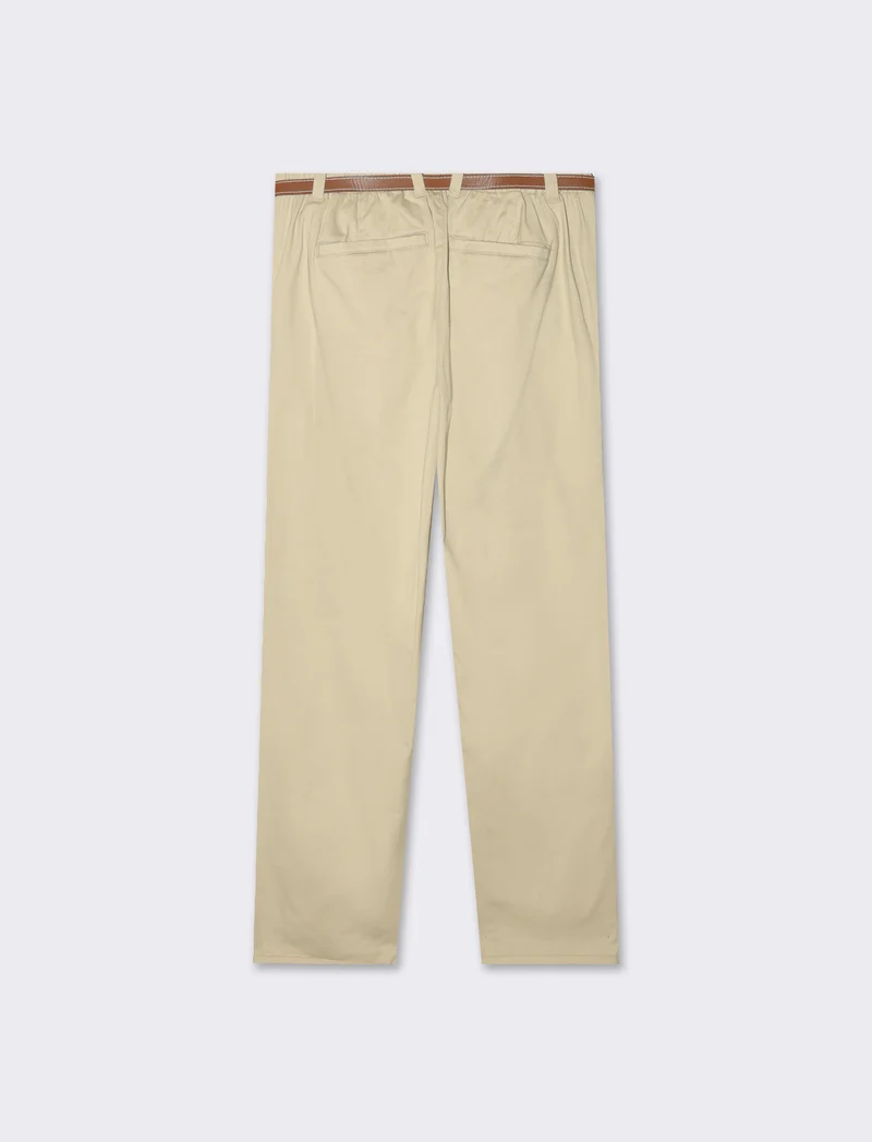 Pantalone chino con cintura da donna - Beige corda