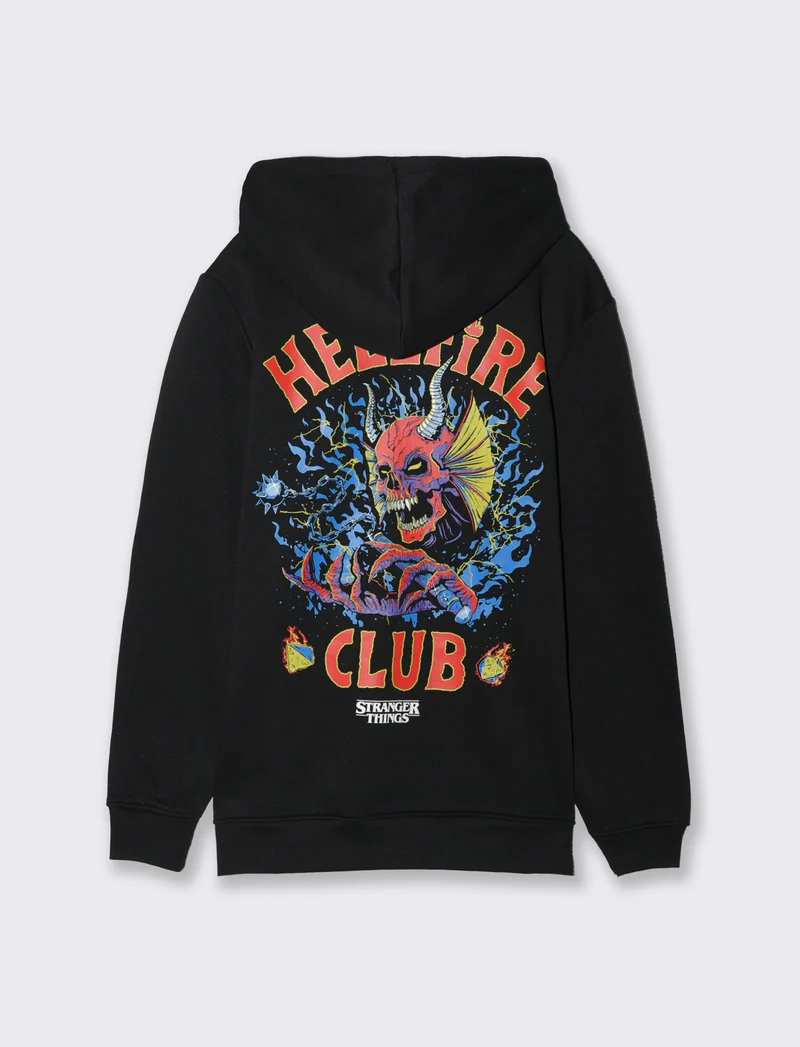 FELPA STAMPA STRANGER THINGS - Nero