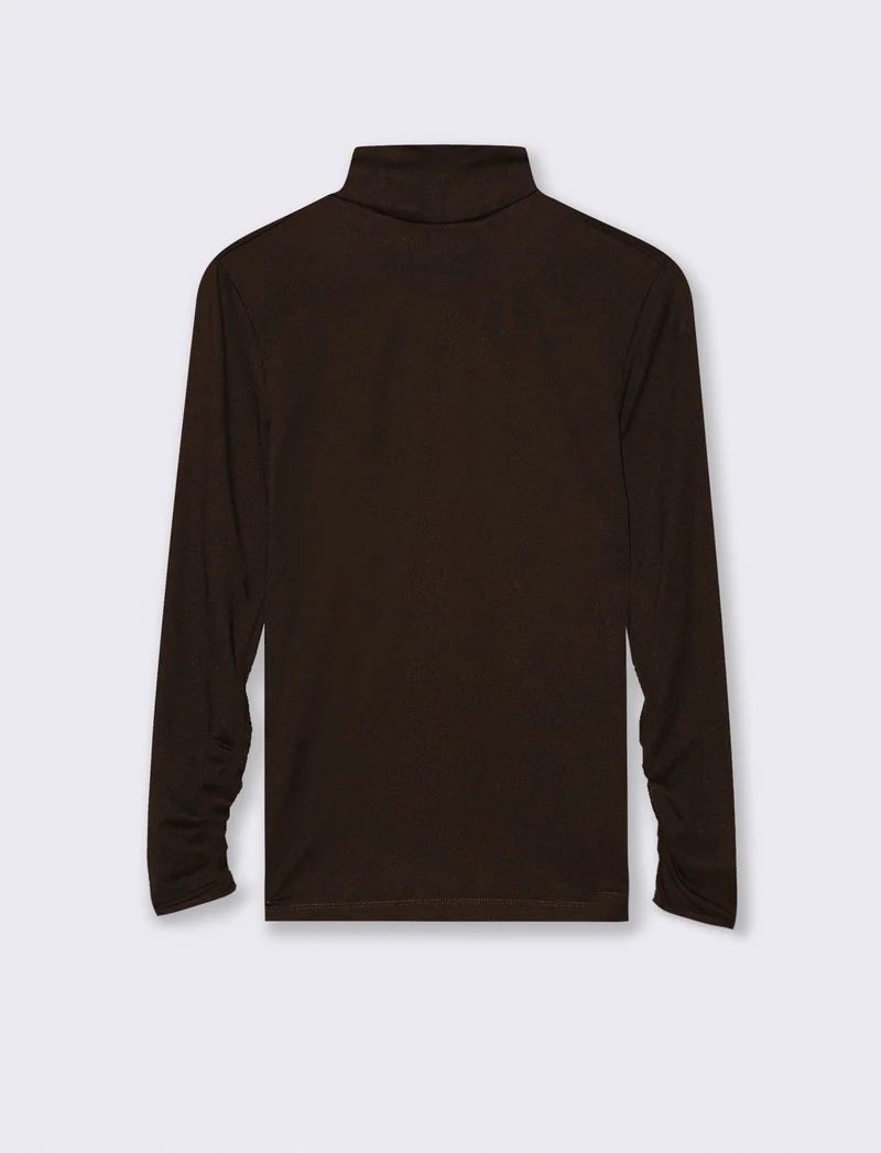 MAGLIA COLLO ALTO MANICA LUNGA BASIC - Moro