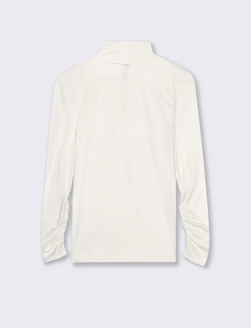 MAGLIA COLLO ALTO MANICA LUNGA BASIC - Avorio