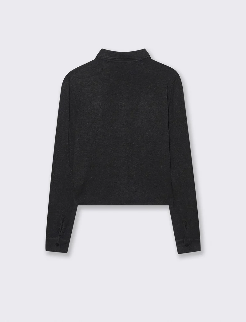 CAMICIA IN MAGLINA - Nero