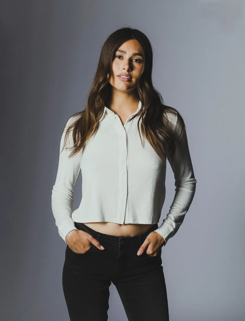 CAMICIA IN MAGLINA - Avorio