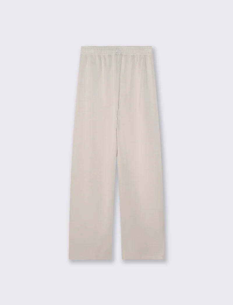 jogger in scuba con elastico e tasche - Beige grano