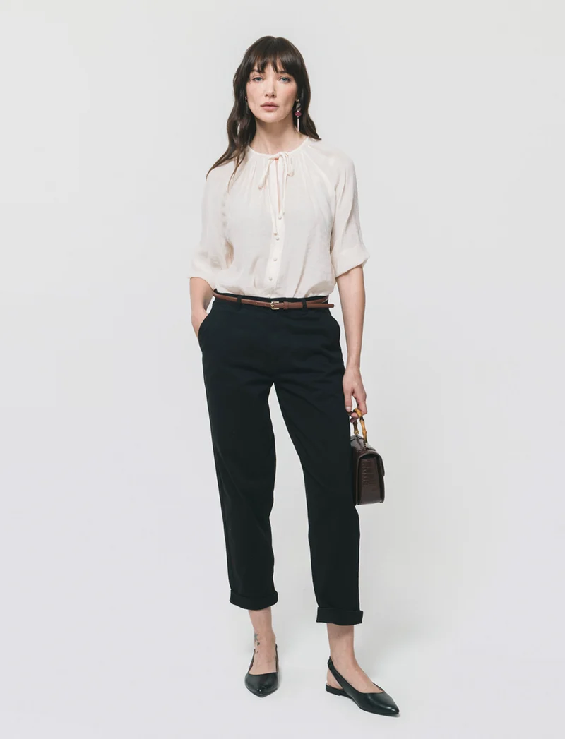 Blusa con Manica a 3/4 - Avorio